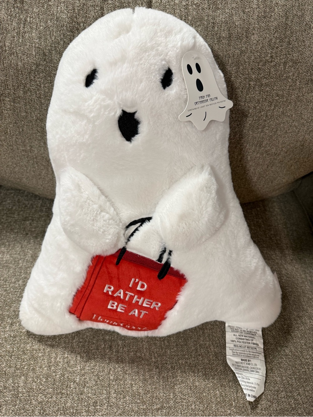 I’d Rather Be At HomeGoods Ghost Pillow